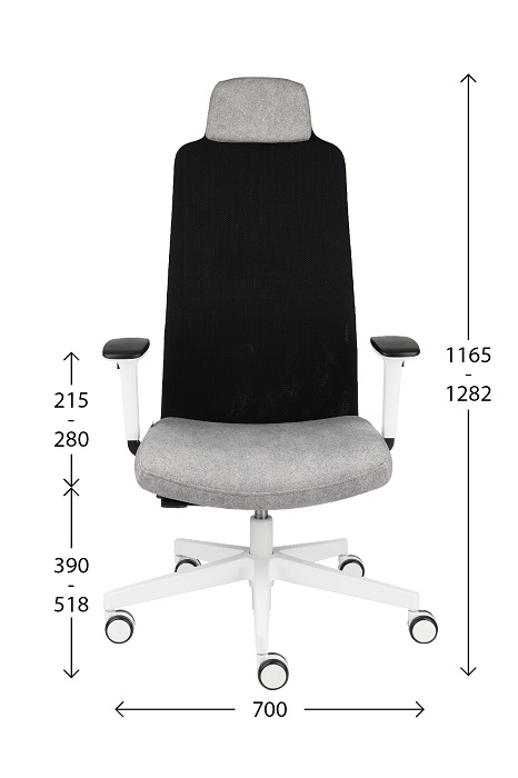 Fotel biurowy Mike - wymiary fotela
